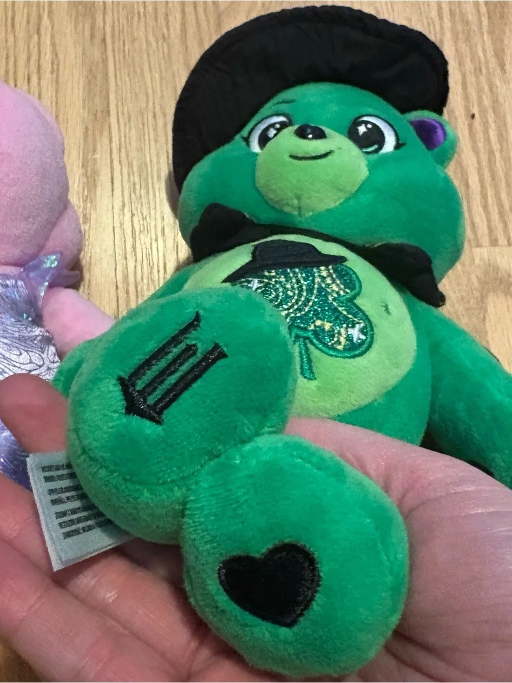 Care Bears Wicked Plush Bear Bundle Lot Glinda Elphaba Green Pink Wizard of Oz